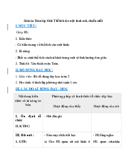 Giáo án Thể tích của một hình (2024) mới nhất - Toán lớp 5