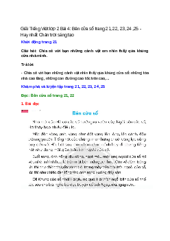 Tiếng Việt lớp 2 Tập 2 trang 21, 22, 23, 24 ,25 Bài 4: Bên cửa sổ – Chân trời sáng tạo