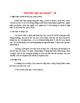 Soạn bài Kiến thức ngữ văn trang 47 - 48 – ngắn nhất Cánh diều