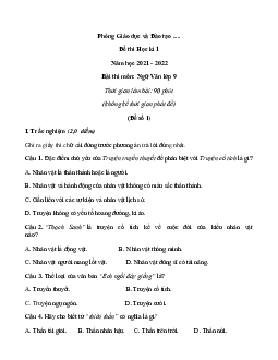 Bộ 15 Đề thi Ngữ Văn lớp 9 Học kì 1 năm 2023 tải nhiều nhất