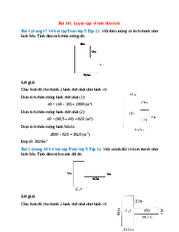 Vở bài tập Toán lớp 5 Tập 2 trang 17, 18 Bài 101: Luyện tập về tính diện tích
