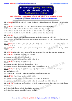 Chuyên đề Bài toán đếm môn Toán lớp 11