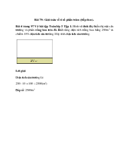Hình vẽ dưới đây biểu thị một sân trường và phần trồng hoa trên đó. Biết rằng diện tích trồng hoa bằng 250m2