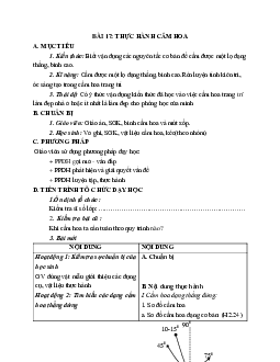 GIÁO ÁN CÔNG NGHỆ 6 BÀI 17: THỰC HÀNH CẮM HOA MỚI NHẤT – CV5512