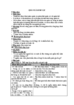Giáo án Sinh học 9 Bài 49: Quần xã sinh vật mới, chuẩn nhất