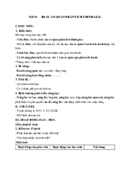 Giáo án Sinh học 8 Bài 51: Cơ quan phân tích thính giác mới nhất - CV5512