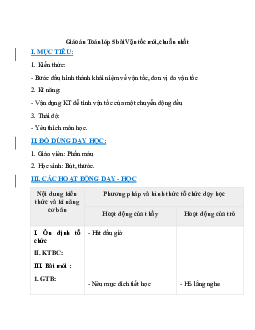 Giáo án Vận tốc (2024) mới nhất - Toán lớp 5