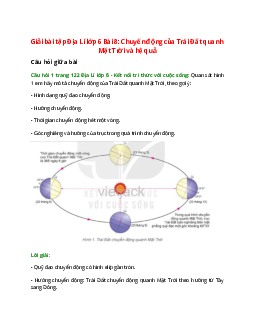 Giải SGK Địa lí 6 Bài 8 (Kết nối tri thức): Chuyển động của Trái Đất quanh Mặt Trời và hệ quả