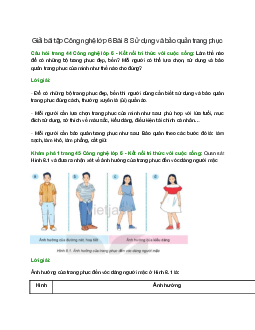 Giải SGK Công nghệ 6 Bài 8 (Kết nối tri thức): Sử dụng và bảo quản trang phục