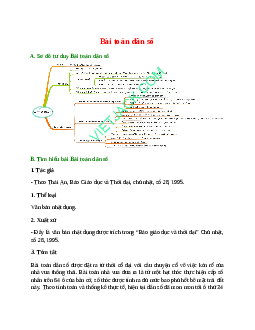 Sơ đồ tư duy bài Bài toán dân số (năm 2024) dễ nhớ - Ngữ văn lớp 8