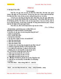 Bài tập cuối tuần Tiếng Việt lớp 2 Kết nối tri thức tuần 24