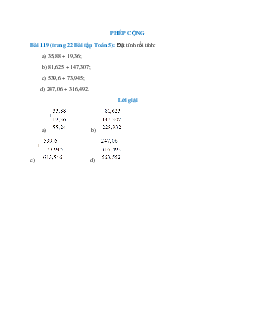 Đặt tính rồi tính: 35,88 + 19,36