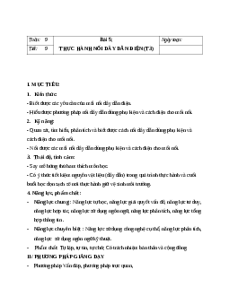 GIÁO ÁN CÔNG NGHỆ 9 BÀI 5: THỰC HÀNH NỐI DÂY DẪN ĐIỆN (T3) MỚI NHẤT - CV5512