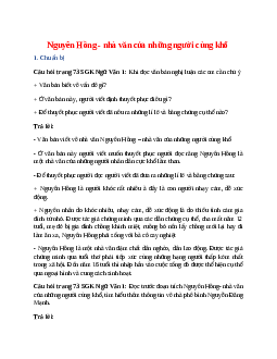 Soạn bài Nguyên Hồng - nhà văn của những người cùng khổ – ngắn nhất Cánh diều