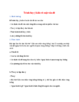 Soạn bài Trình bày ý kiến về một vấn đề – ngắn nhất Cánh diều
