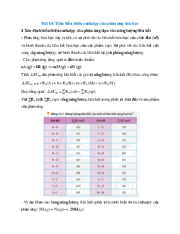 Lý thuyết Tính biến thiên enthalpy của phản ứng hóa học (Chân trời sáng tạo 2024) hay, chi tiết | Hóa học 10