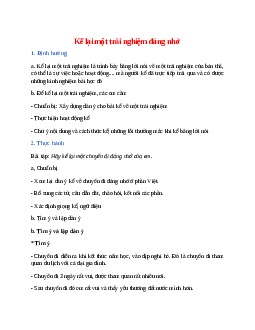 Soạn bài Kể lại một trải nghiệm đáng nhớ – ngắn nhất Cánh diều