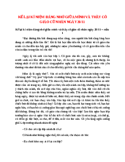 TOP 23 bài Kể lại kỉ niệm đáng nhớ giữa mình và thầy cô giáo cũ nhân ngày 20/11 2023 SIÊU HAY