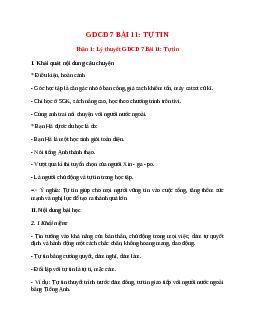 GDCD 7 Bài 11 (Lý thuyết và trắc nghiệm): Tự tin