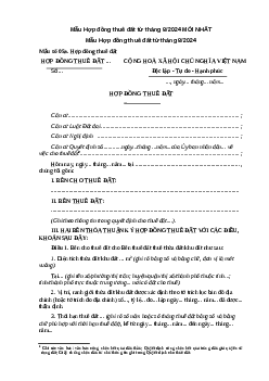 Mẫu Hợp đồng thuê đất từ tháng 8/2024 MỚI NHẤT