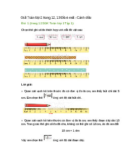 Giải SGK Toán lớp 2 Tập 1 trang 12, 13 (Cánh diều): Đề-xi-mét