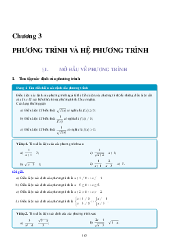 Ôn tập Chương 3: Phương trình và hệ phương trình môn toán lớp 10