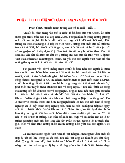 Top 13 bài Phân tích Chuẩn bị hành trang vào thế kỉ mới 2023 hay nhất