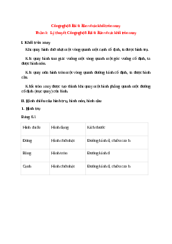 Lý thuyết Công nghệ 8 Bài 6 (mới 2023 + 10 câu trắc nghiệm): Bản vẽ các khối tròn xoay