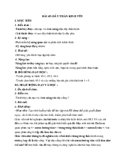 Giáo án Sinh học 8 Bài 45: Dây thần kinh tủy mới nhất - CV5555