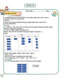 Bài tập cuối tuần Toán lớp 3 Kết nối tri thức Tuần 27
