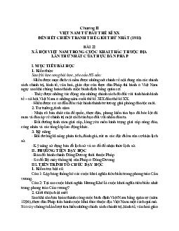 Giáo án Lịch sử 11 Bài 22 xã hội Việt Nam trong cuộc khai thác lần thứ nhất của thực dân Pháp mới nhất
