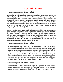 TOP 7 mẫu Tóm tắt Phong cách Hồ Chí Minh 2023 nhanh nhất, ngắn gọn