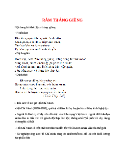 Rằm tháng giêng – nội dung, dàn ý phân tích, bố cục, tóm tắt
