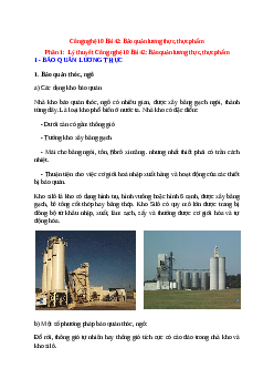 Công nghệ 10 Bài 42 (Lý thuyết và trắc nghiệm): Bảo quản lương thực, thực phẩm