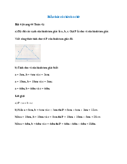 Độ dài các cạnh của hình tam giác là a, b, c. Gọi P là chu vi của hình tam giác