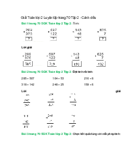 Giải SGK Toán lớp 2 Tập 2 trang 70 Luyện tập – Cánh diều