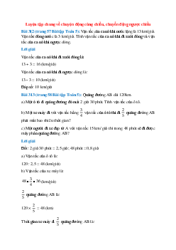 SBT Toán lớp 5 trang 57, 58, 59 Luyện tập chung về chuyện động cùng chiều, chuyển động ngược chiều