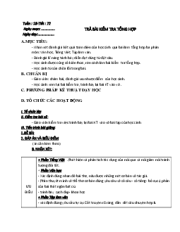 Giáo án ngữ văn lớp 8 Tuần 19 Tiết 72: Trả bài kiểm tra tổng hợp