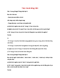 Soạn bài Thực hành tiếng Việt trang 34 – hay nhất Chân trời sáng tạo