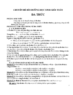Chuyên đề bồi dưỡng học sinh giỏi toán đa thức