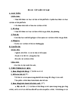 Giáo án Công Nghệ 8 Bài 18: Vật liệu cơ khí mới nhất - CV5555