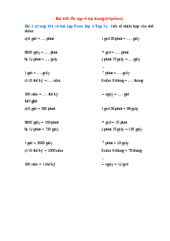 Viết số thích hợp vào chỗ chấm: 6 giờ = …. phút, 1 giờ 36 phút = …. giây  