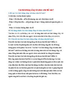Bố cục bài Các loài chúng sống với nhau như thế nào chuẩn nhất