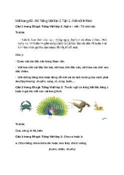 Viết trang 83, 84 Tiếng Việt lớp 2 Tập 1 – Kết nối tri thức