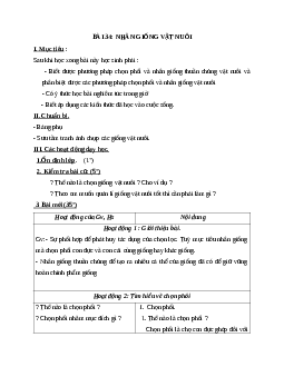 Giáo án Công Nghệ 7 Bài 34: Nhân giống vật nuôi mới nhất