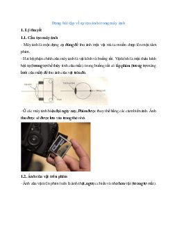 50 Bài tập về sự tạo ảnh trong máy ảnh (có đáp án)- Vật lí 9