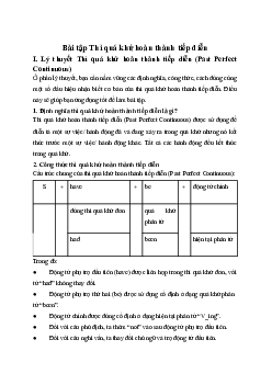 50 Bài tập Thì quá khứ hoàn thành tiếp diễn có đáp án chi tiết