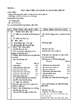 Giáo án Toán lớp 3 tuần 1 mới nhất