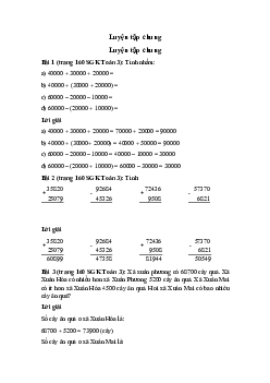 Toán lớp 3 trang 160 Luyện tập chung