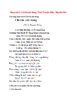 Soạn bài Chí khí anh hùng (Trích Truyện Kiều - Nguyễn Du) - nội dung, dàn ý phân tích, bố cục, tóm tắt